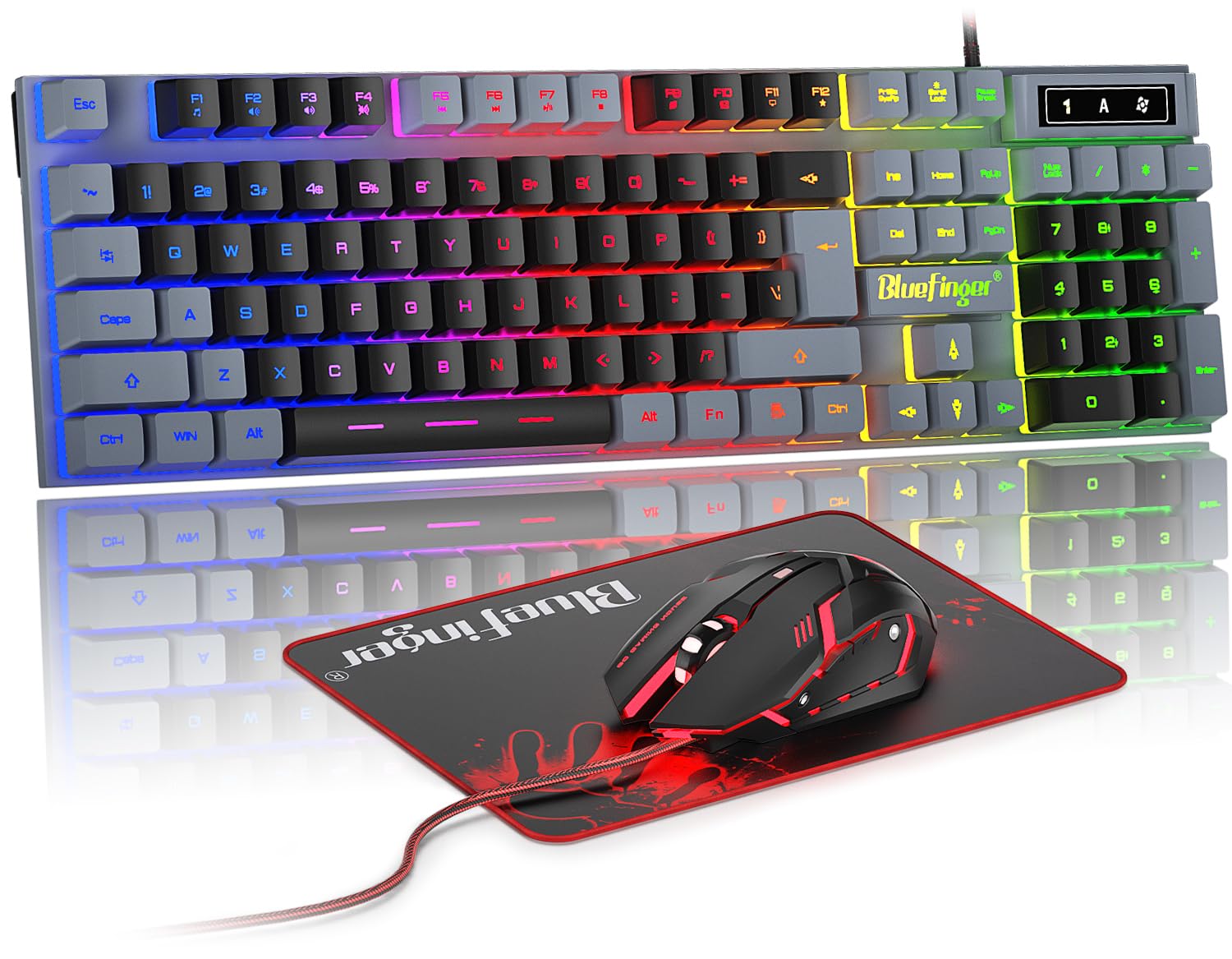 Amazon.com: BlueFinger RGB Gaming Keyboard and Backlit Mouse Combo